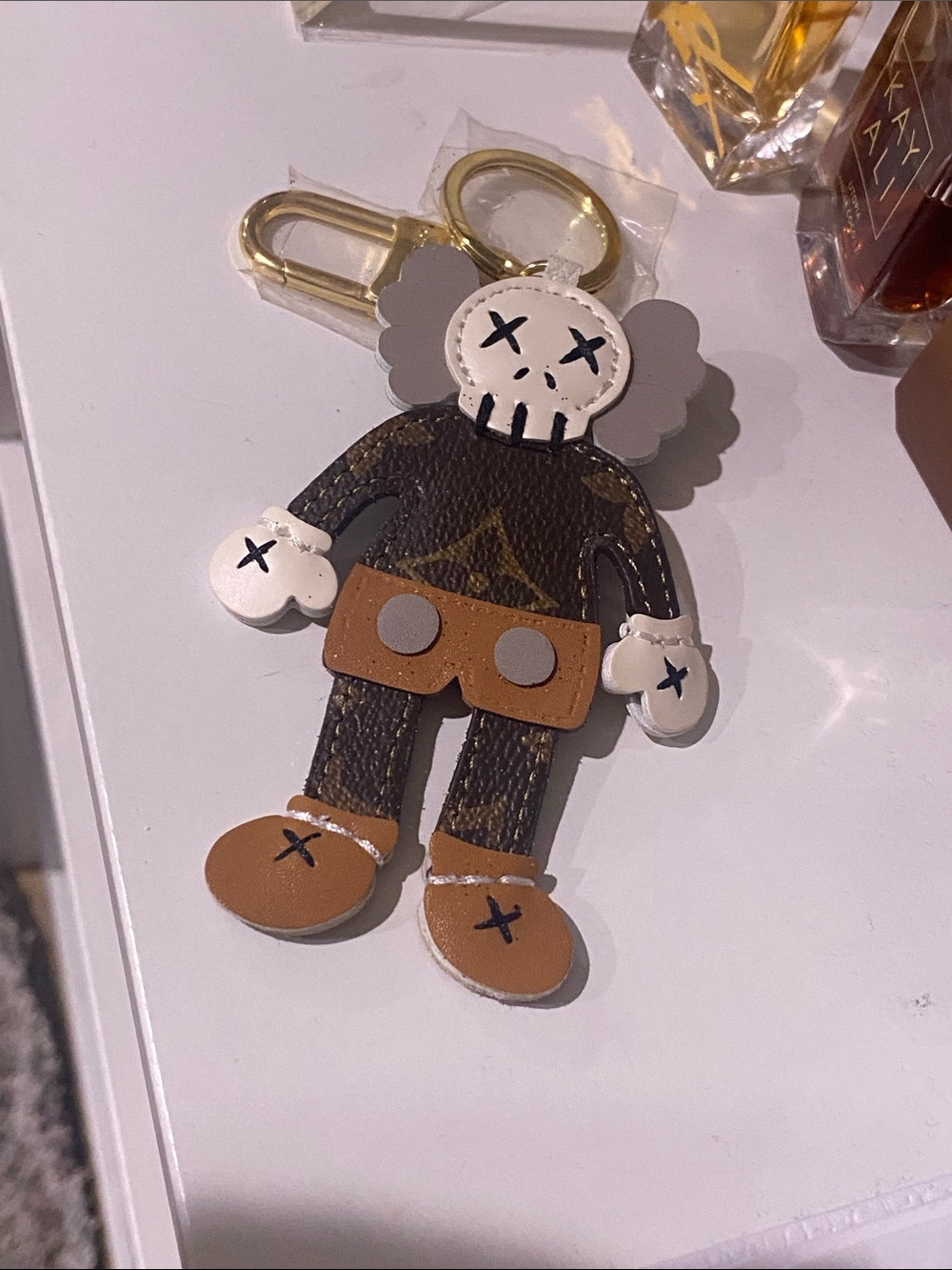Louis Vuitton Brown Monogram KAWS Key Holder Charm